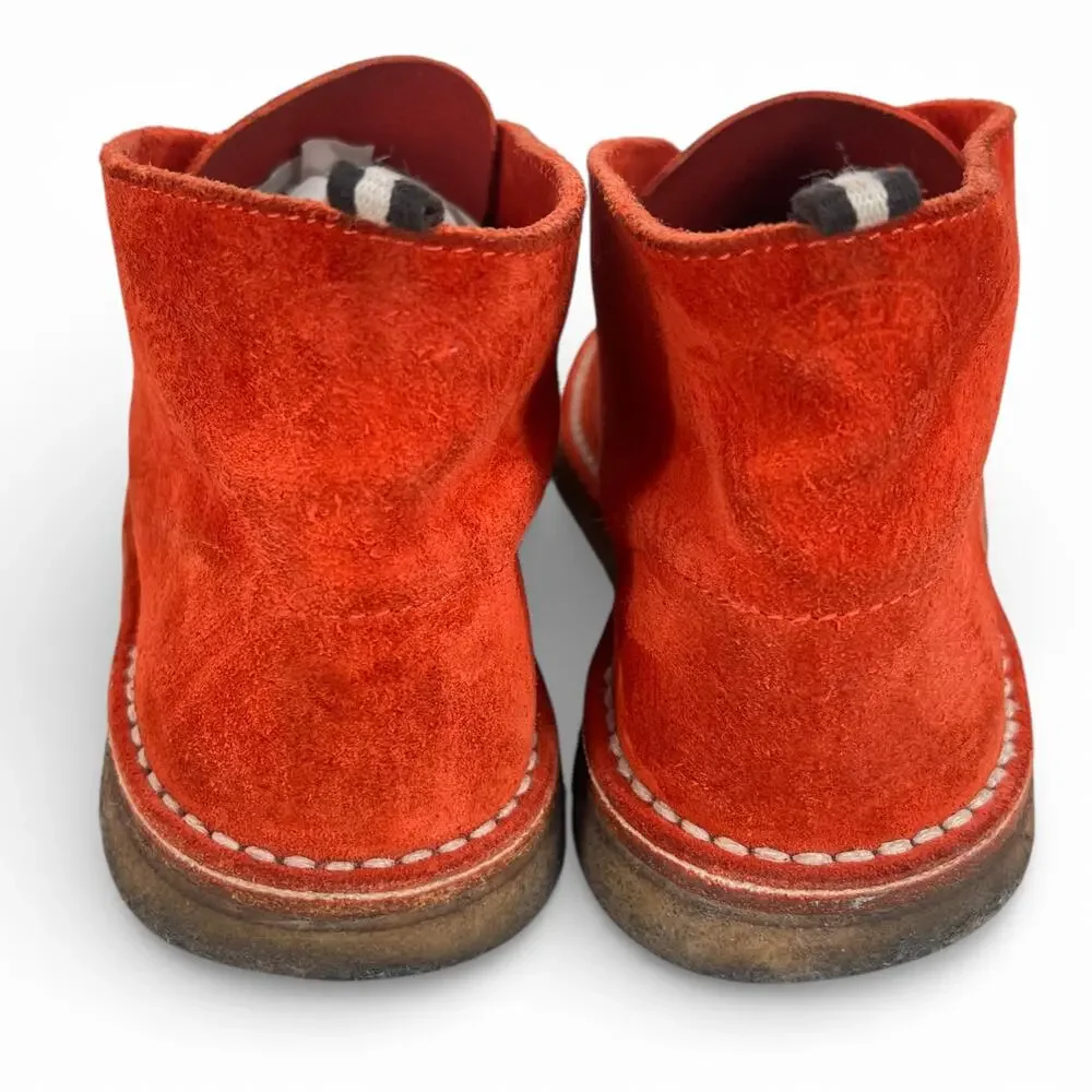 BALLY SHOES Men's Tomato Red Chukka Boots 7 Old Money Retro Hipster